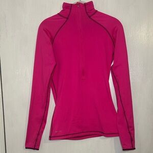 Nike Dri Fit Quarter Zip Long Sleeve Pink Athletic Pullover Women's Size Small